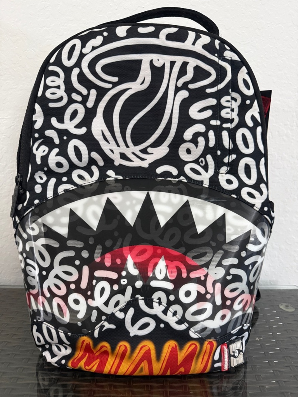 Miami Heat Sprayground Graphic Black & White Backpack (Limited edition)